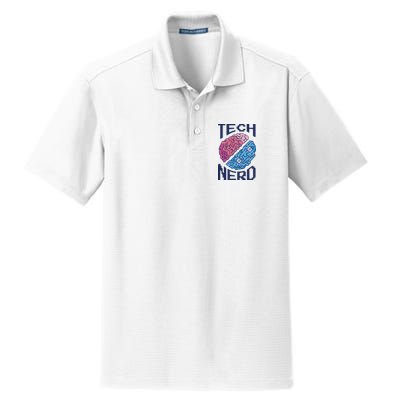Tech Nerd Brain Dry Zone Grid Polo