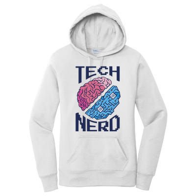 Tech Nerd Brain Women's Pullover Hoodie