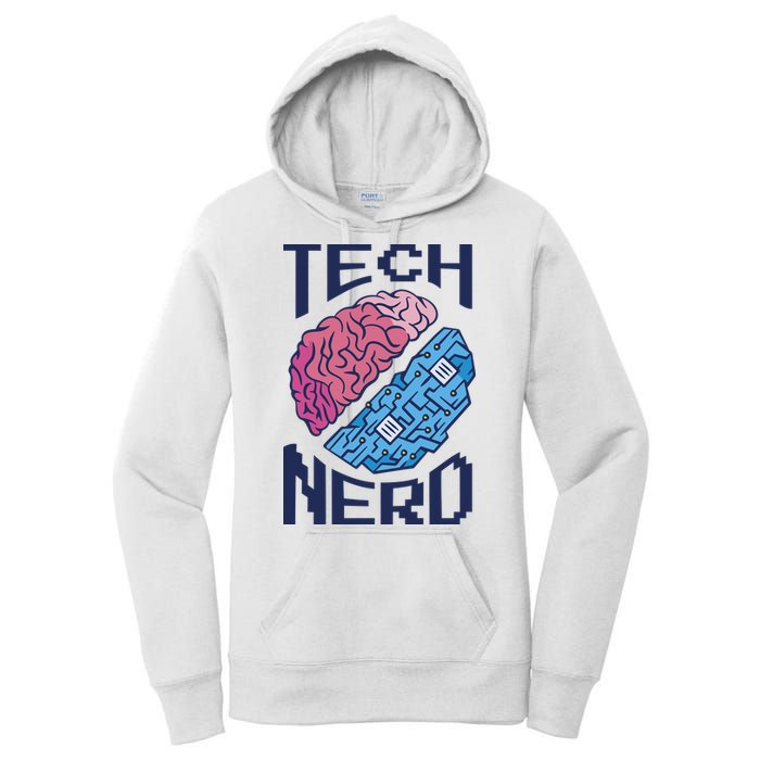 Tech Nerd Brain Women's Pullover Hoodie