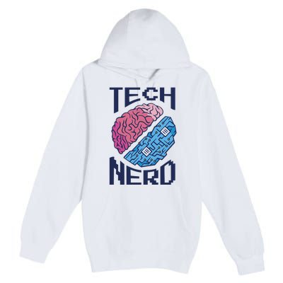 Tech Nerd Brain Premium Pullover Hoodie