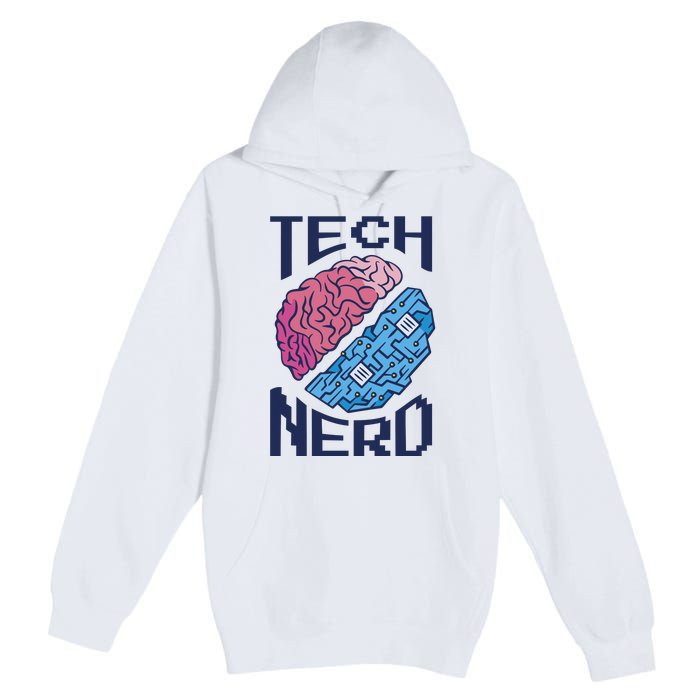 Tech Nerd Brain Premium Pullover Hoodie