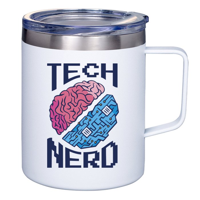 Tech Nerd Brain 12oz Stainless Steel Coffee Mug