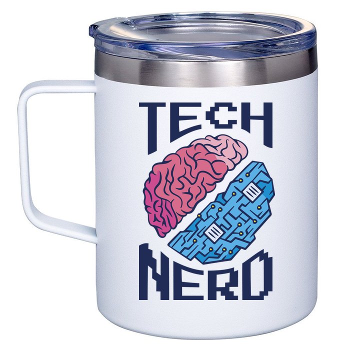 Tech Nerd Brain 12oz Stainless Steel Coffee Mug