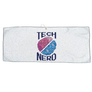 Tech Nerd Brain Large Microfiber Waffle Golf Towel