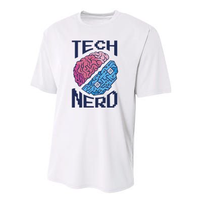 Tech Nerd Brain Youth Performance Sprint T-Shirt