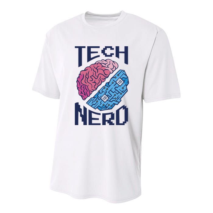 Tech Nerd Brain Youth Performance Sprint T-Shirt