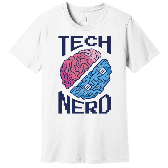 Tech Nerd Brain Premium T-Shirt