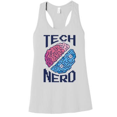 Tech Nerd Brain Women's Racerback Tank