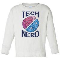 Tech Nerd Brain Toddler Long Sleeve Shirt