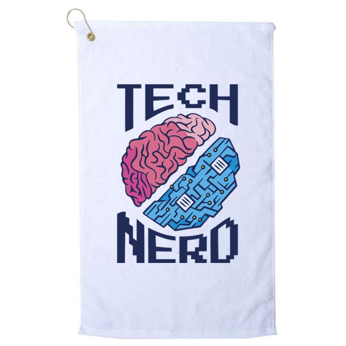 Tech Nerd Brain Platinum Collection Golf Towel