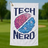 Tech Nerd Brain Golf Towel