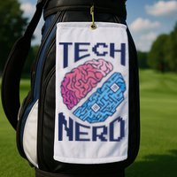 Tech Nerd Brain Golf Towel