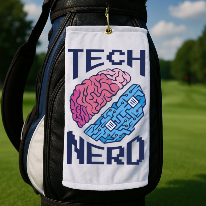 Tech Nerd Brain Golf Towel