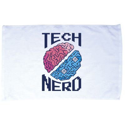 Tech Nerd Brain Microfiber Hand Towel