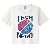 Tech Nerd Brain Women's Crop Top Tee