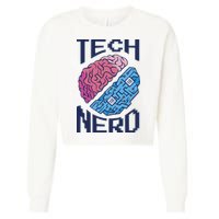 Tech Nerd Brain Cropped Pullover Crew