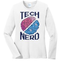 Tech Nerd Brain Ladies Long Sleeve Shirt