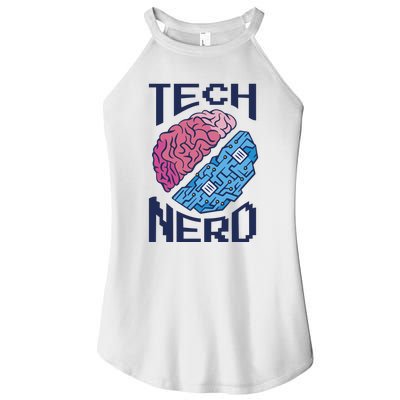 Tech Nerd Brain Women's Perfect Tri Rocker Tank