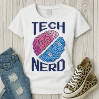 Tech Nerd Brain Womens T-Shirt