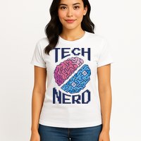 Tech Nerd Brain Womens T-Shirt