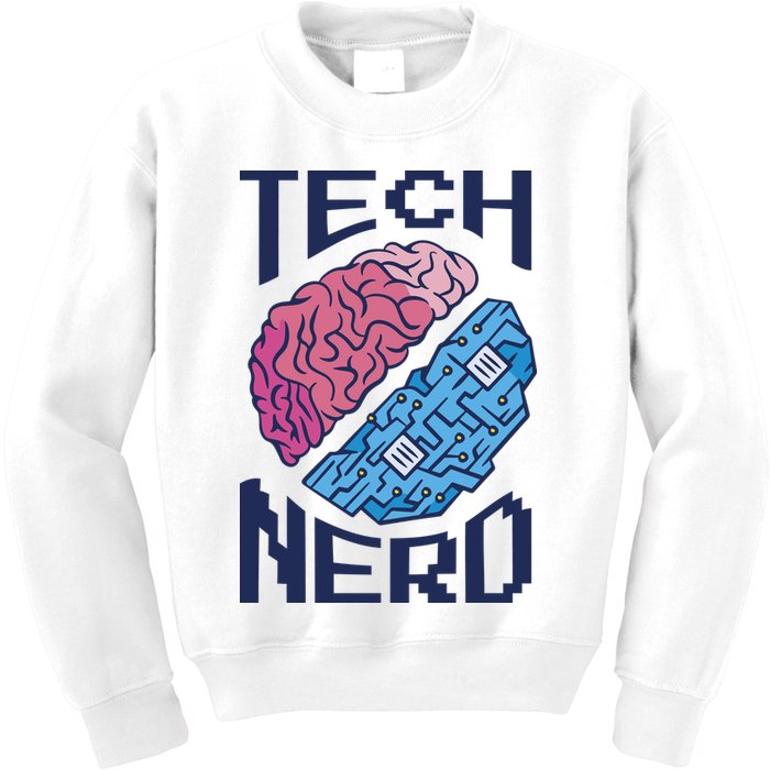 Tech Nerd Brain Kids Sweatshirt