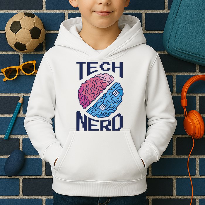 Tech Nerd Brain Kids Hoodie