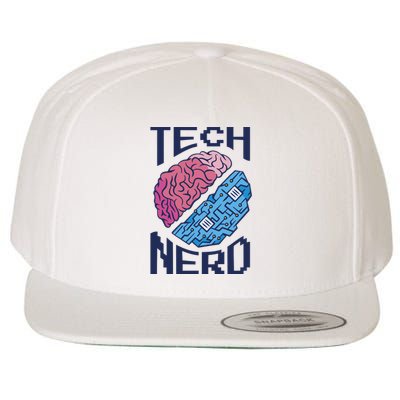 Tech Nerd Brain Wool Snapback Cap