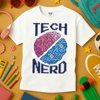 Tech Nerd Brain Kids T-Shirt