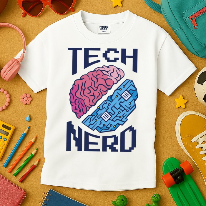 Tech Nerd Brain Kids T-Shirt