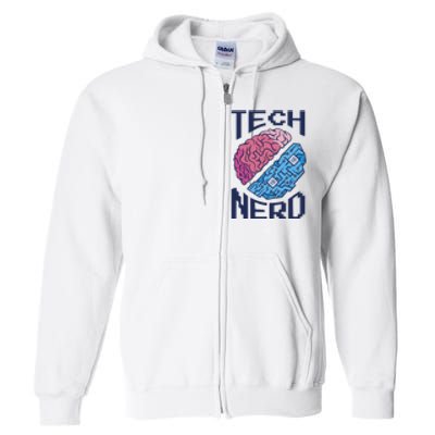 Tech Nerd Brain Full Zip Hoodie