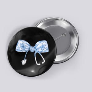 Toile Nurse Bow Blue Coquette Nurse Stethoscope Bow Button