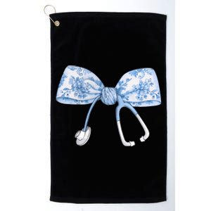 Toile Nurse Bow Blue Coquette Nurse Stethoscope Bow Platinum Collection Golf Towel