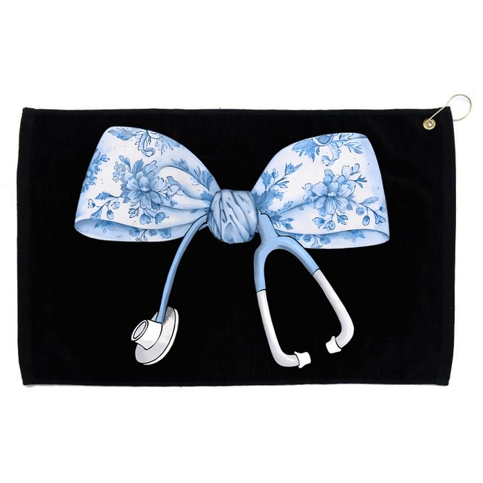 Toile Nurse Bow Blue Coquette Nurse Stethoscope Bow Grommeted Golf Towel