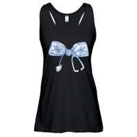 Toile Nurse Bow Blue Coquette Nurse Stethoscope Bow Ladies Essential Flowy Tank