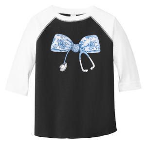 Toile Nurse Bow Blue Coquette Nurse Stethoscope Bow Toddler Fine Jersey T-Shirt