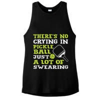There's No Crying In Pickleball Just A Lot Of Swearing Ladies PosiCharge Tri-Blend Wicking Tank