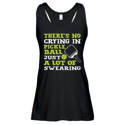 There's No Crying In Pickleball Just A Lot Of Swearing Ladies Essential Flowy Tank