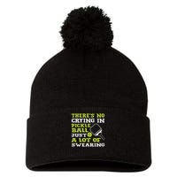 There's No Crying In Pickleball Just A Lot Of Swearing Pom Pom 12in Knit Beanie