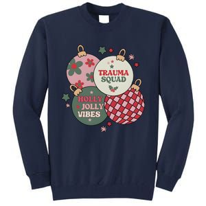 Trauma Nurse Christmas Emergency Nurse Tall Sweatshirt