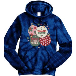 Trauma Nurse Christmas Emergency Nurse Tie Dye Hoodie