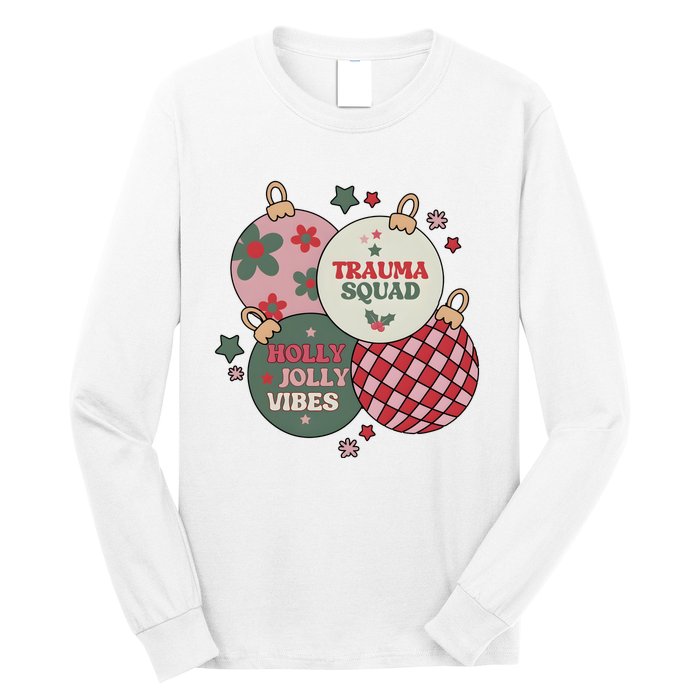 Trauma Nurse Christmas Emergency Nurse Long Sleeve Shirt