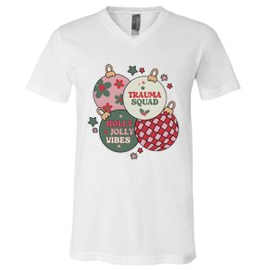 Trauma Nurse Christmas Emergency Nurse V-Neck T-Shirt