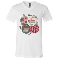 Trauma Nurse Christmas Emergency Nurse V-Neck T-Shirt