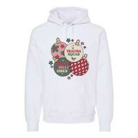 Trauma Nurse Christmas Emergency Nurse Premium Hoodie