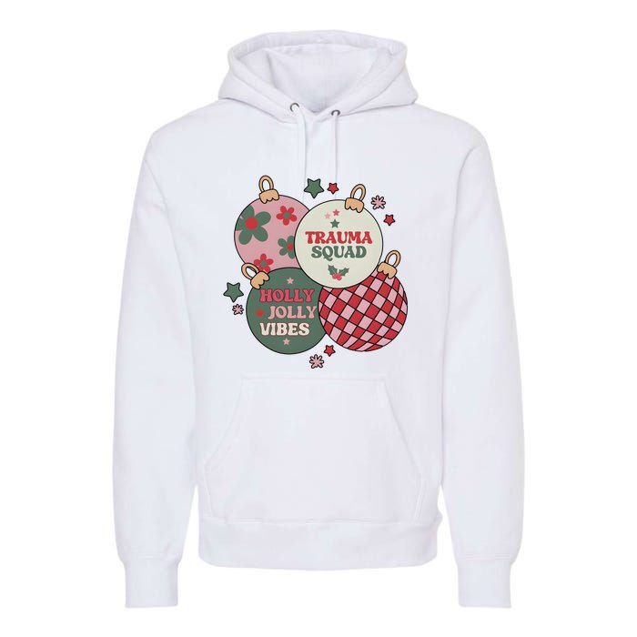 Trauma Nurse Christmas Emergency Nurse Premium Hoodie