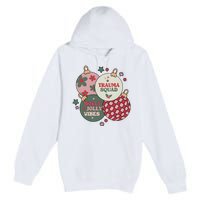 Trauma Nurse Christmas Emergency Nurse Premium Pullover Hoodie