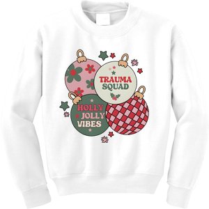 Trauma Nurse Christmas Emergency Nurse Kids Sweatshirt