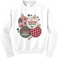 Trauma Nurse Christmas Emergency Nurse Kids Sweatshirt