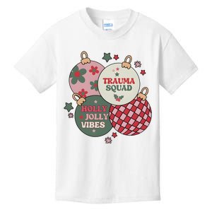 Trauma Nurse Christmas Emergency Nurse Kids T-Shirt