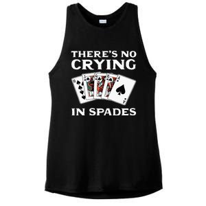 Theres No Crying In Spades Card Game Ladies PosiCharge Tri-Blend Wicking Tank